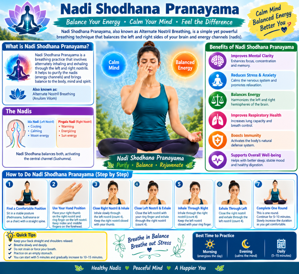 Nadi Shodhana Pranayama: Benefits, Steps